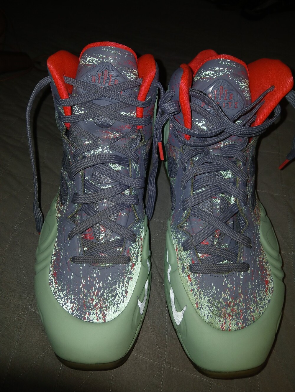 Nike Kids Green, Gray & Red High-Top Sneakers